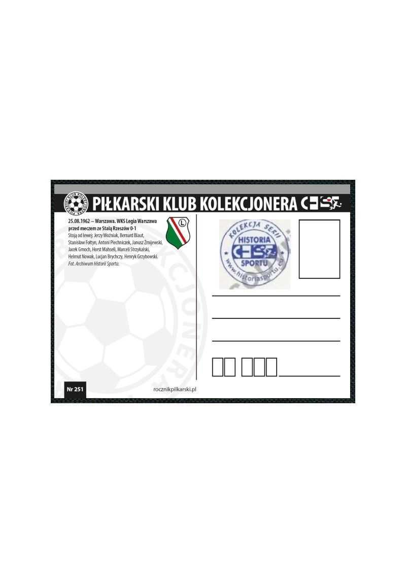 Pocztówka - 07.03.1965 Legia Warszawa
