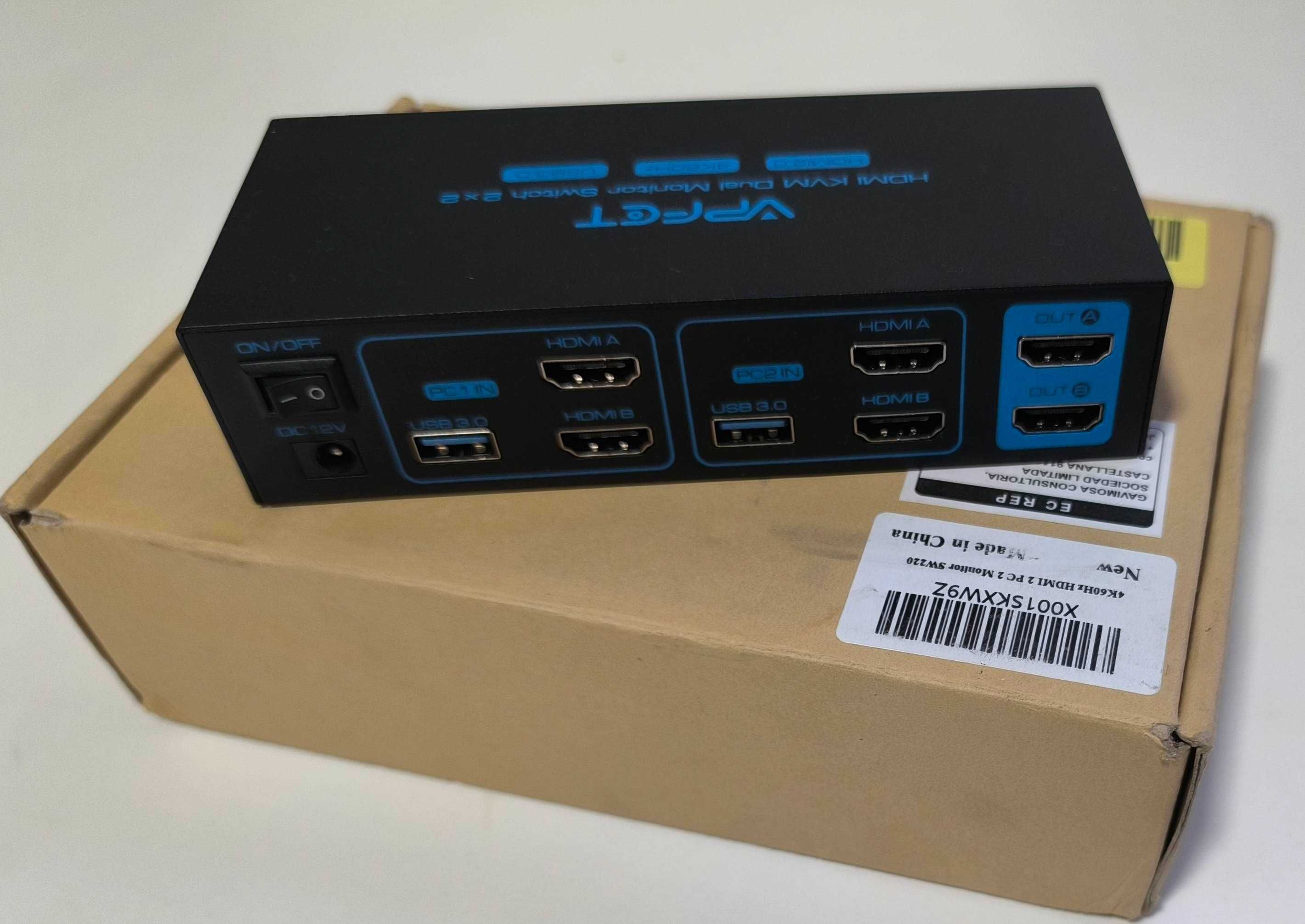 Плата перемикання VPFET VP-SW220 KVM HDMI 4K/60Hz 2Monitor 2PC Switch