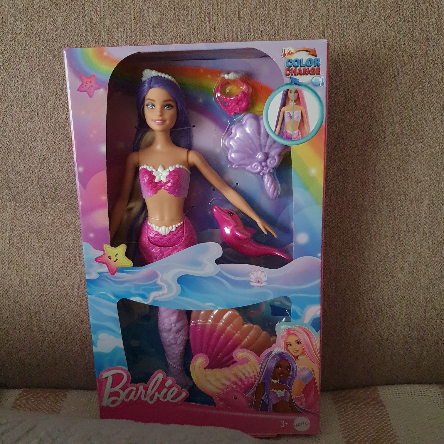 Lalka Barbie color change zmieniająca kolor syrena