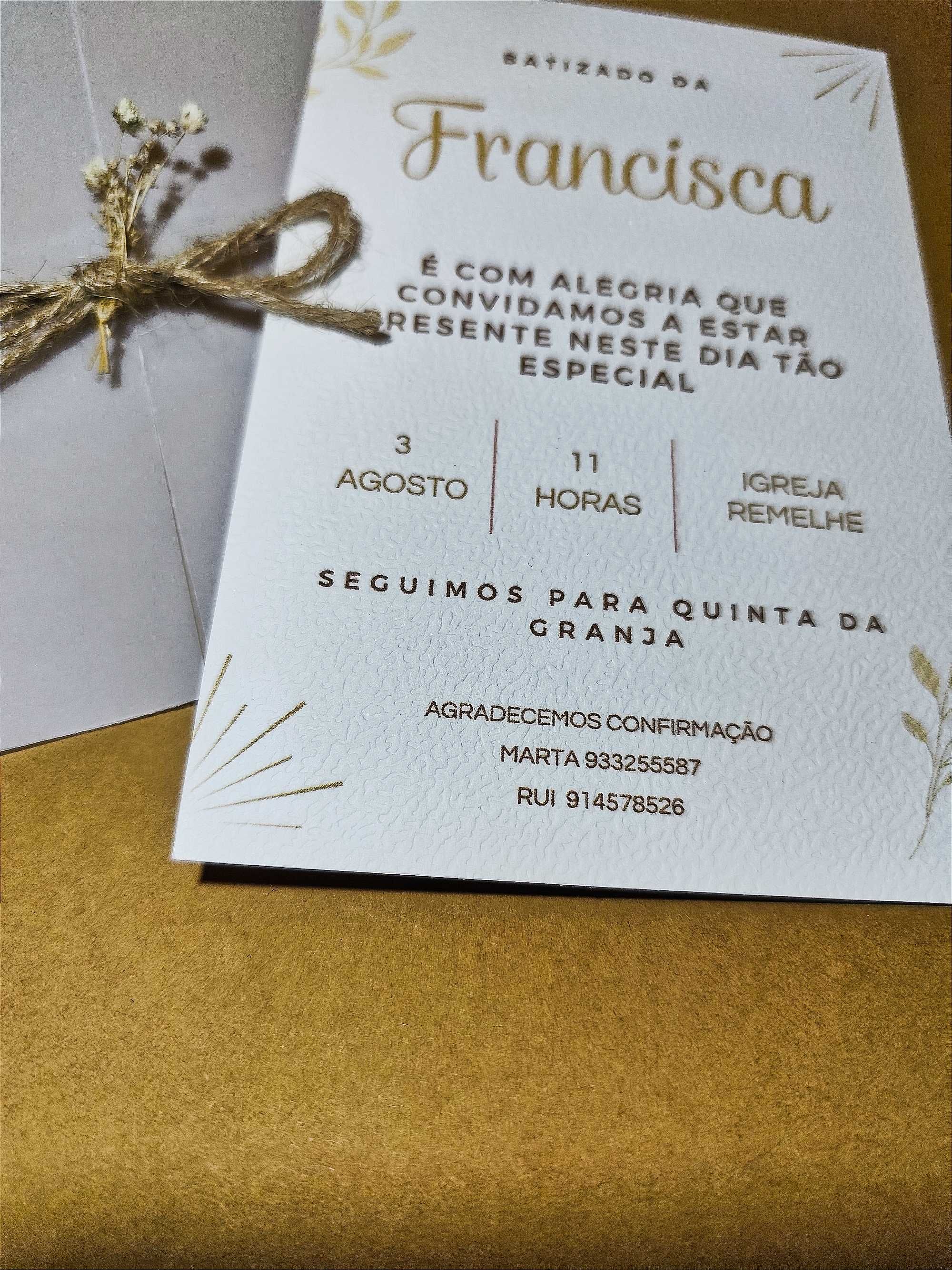 Convites batismo, primeira comunhão etc