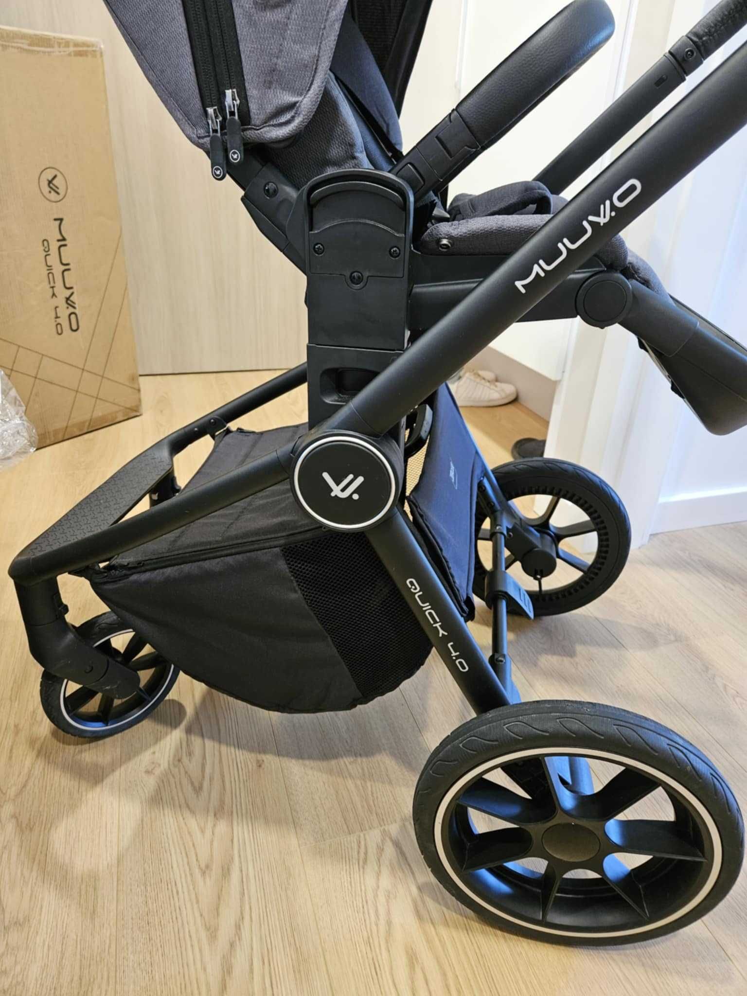MUUVO QUICK 4.0 Iron Graphite - wózek spacerowy, spacerówka + adaptery