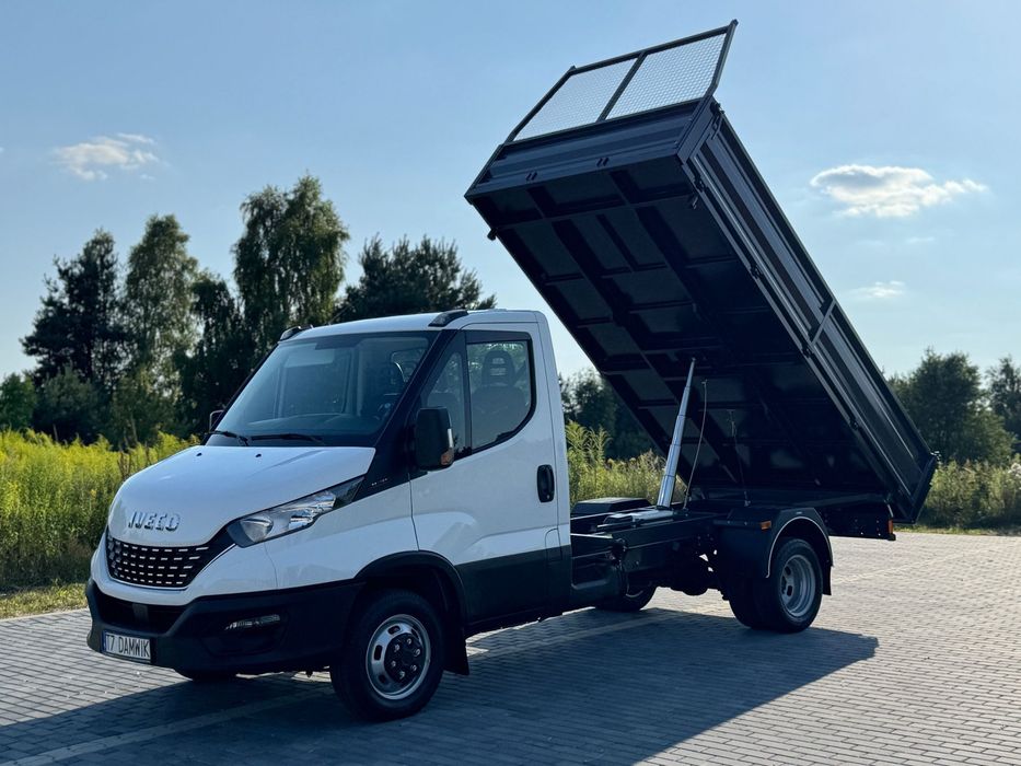 Iveco Daily 2020r ‼️35/50C16‼️3.0 HPI Nowa Wywrotka 3-Stronna resor+poduszka pneumatyczna klimatyzacja niski przebieg Navi kamera parkowania Bogata Wersja wywrot bliźniak 6x uchwyty na pace słupki wyciągane  Bezwypadkowy Hak Man Sprinter na bliźniaku 50C1
