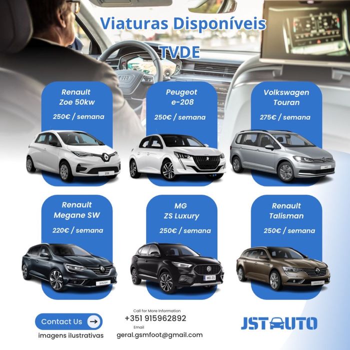 Aluguer de Veiculos TVDE 24H
