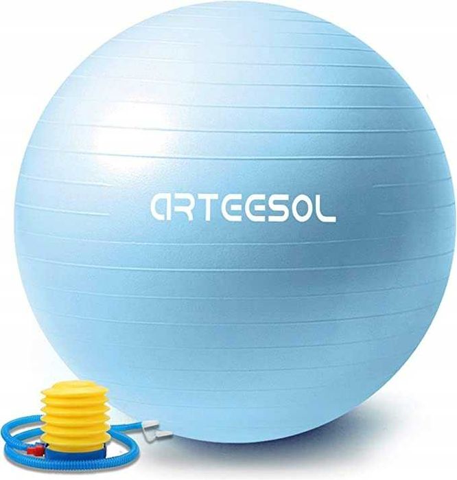 Piłka do fitnessu Arteesol 65cm niebieska doskonała do ćwiczeń w domu