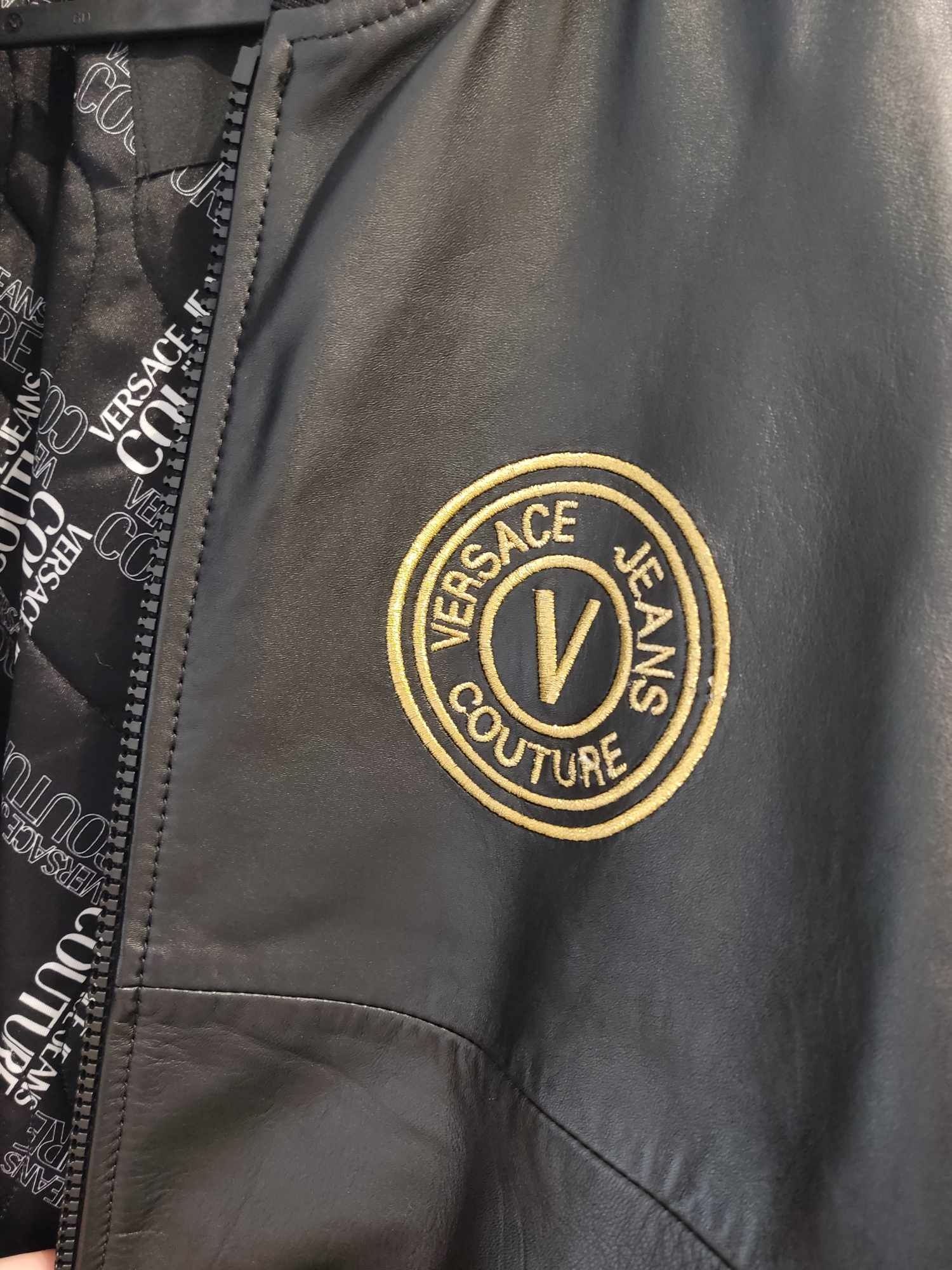 Kurtka Versace Jeans Culture - skóra jagnięca - L