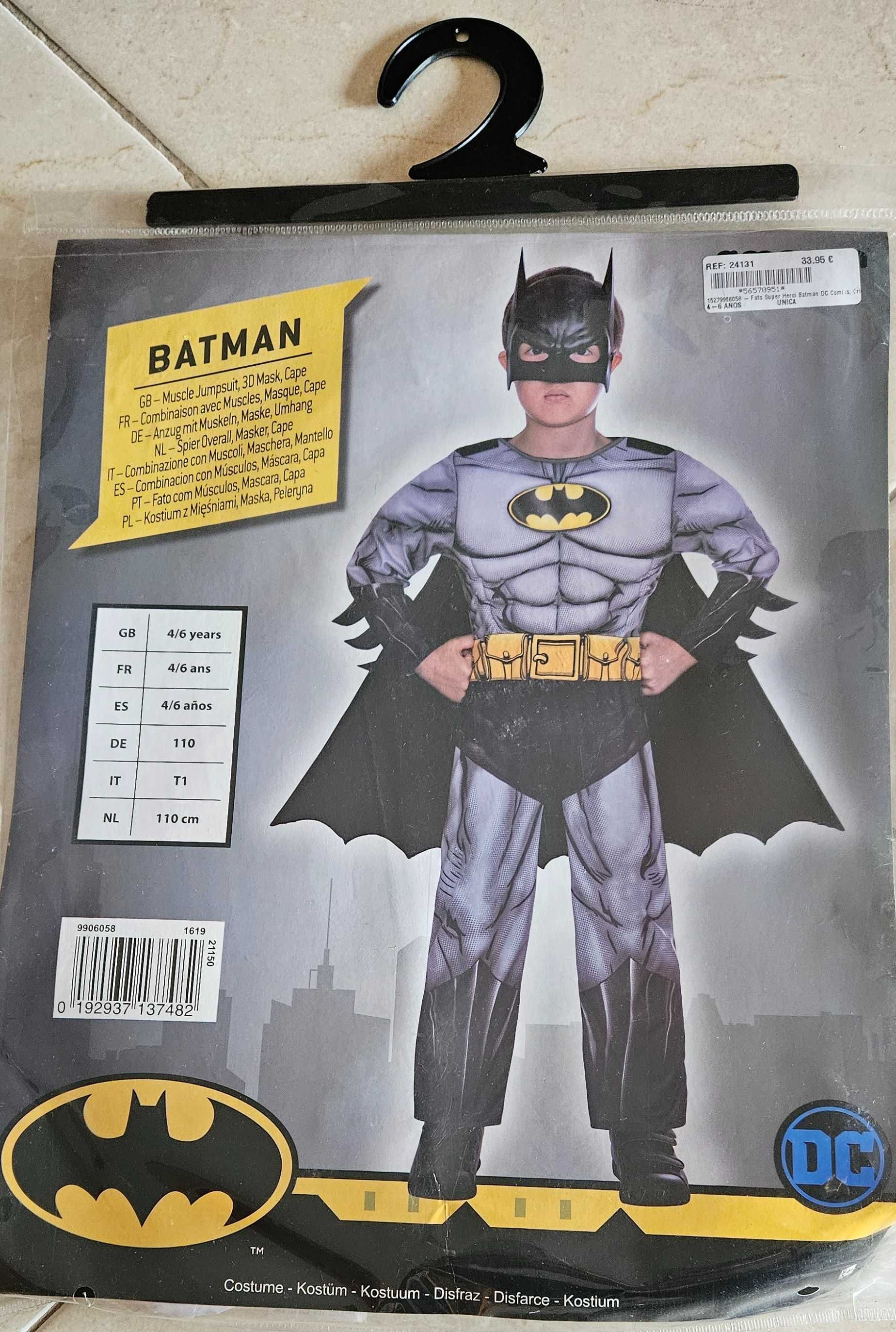 Fato Super Herói Batman (4-6 anos)