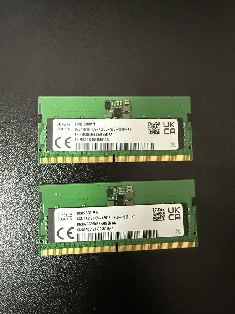 ОЗП 16GB (2x8GB) DDR5 4800MHz SK hynix SO-DIMM ноутбук