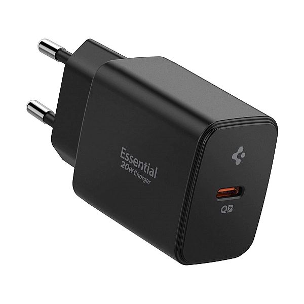 Spigen Essential Ee201Eu 1-Port Network Charger 20W Black
