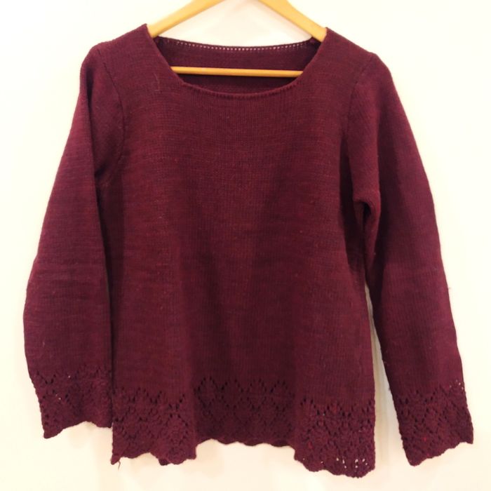 Camisola de lã bordeaux
