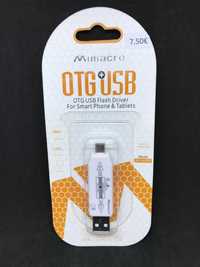 Adaptador OTG Micro USB para USB com leitor de cartões memória TF (SD)