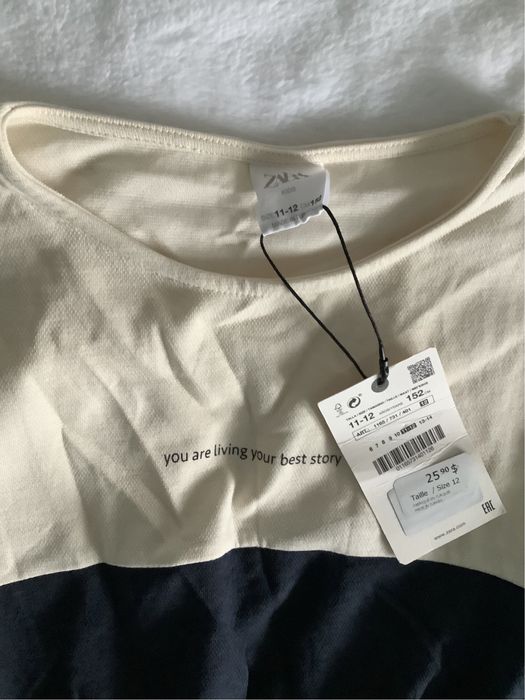 Nowa sukienka midi granatowa z napisem Zara Kids 11-12 lat 152 cm