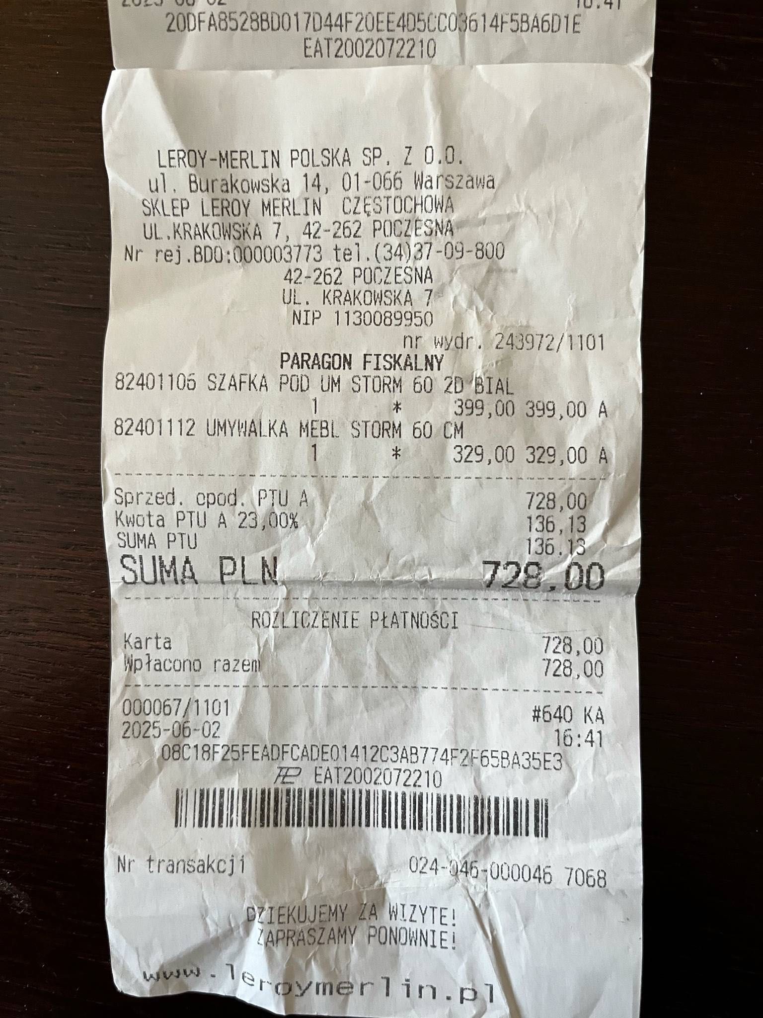 Szafka z umywalka