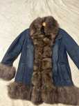 Zimowa parka jeansowa z naturalnym futrem