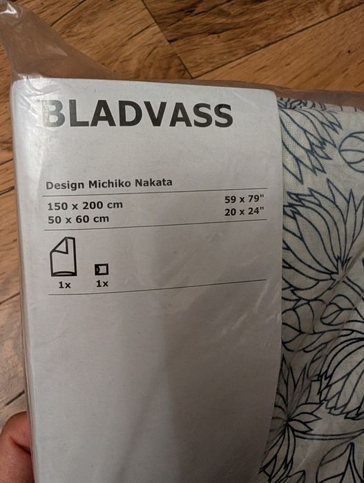 Nowa pościel IKEA BLADVASS – 150x200 + 50x60 – wzór Michiko Nakata