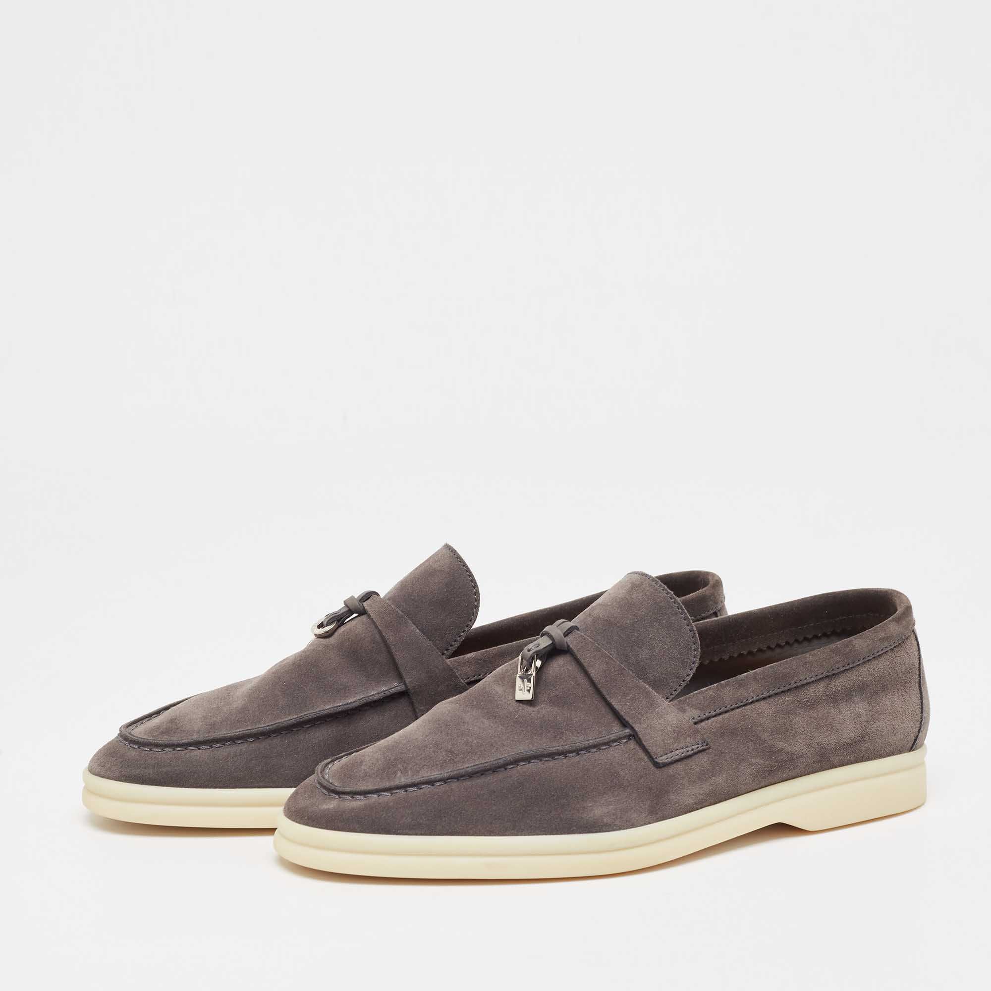 Лофери Loro Piana Summer Charms Walk Loafer Suede Gray