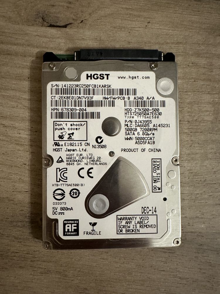 Жорсткий диск Hitachi (HGST) Travelstar Z7K500 500GB 7200rpm 2.5