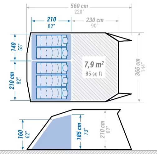 Namiot Quechua Air Seconds 5.2 F&B z osłoną +wyposażenie -na gwarancji