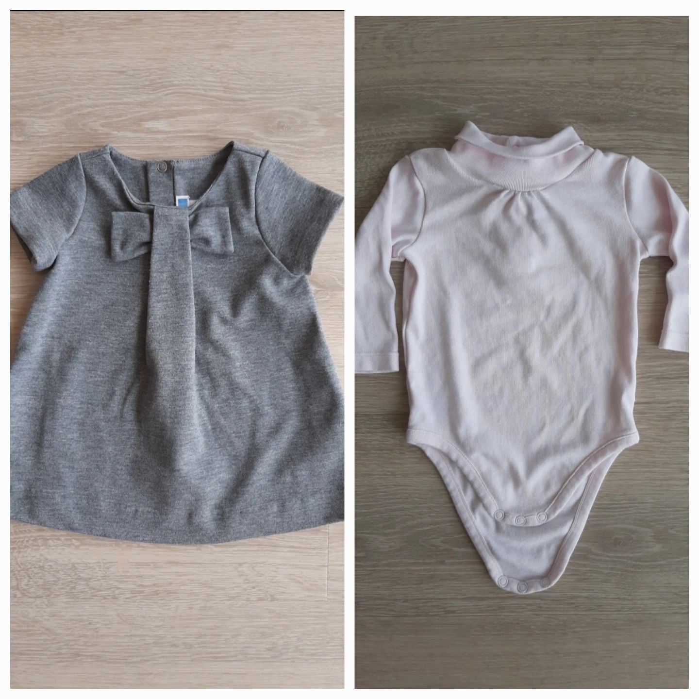 Conjunto Vestido + Body gola menina 6m Jacadi