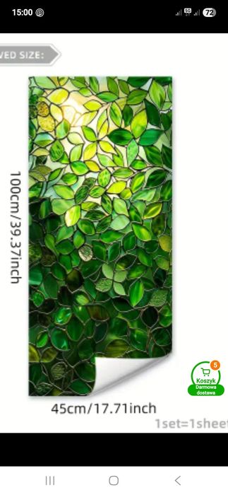 Folia okienna samoprzylepna 45x100