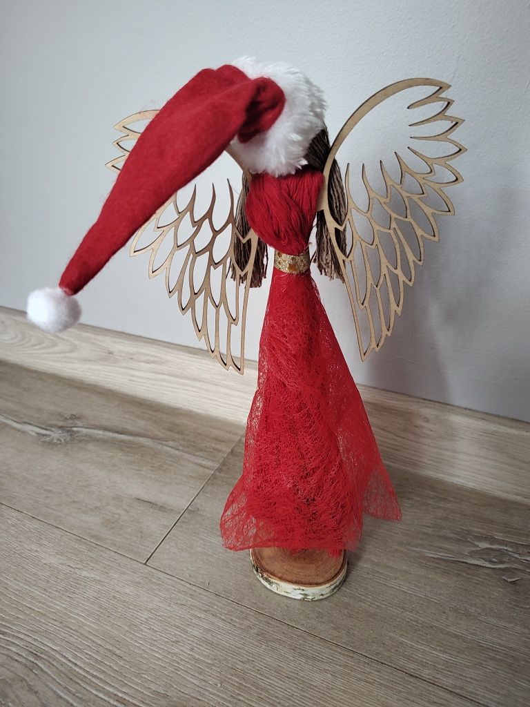Anioł duży stojący Mikołajka handmade
