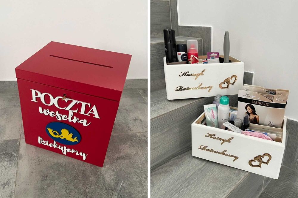 Wózek na wesele rozwożenie alkoholu wódki wódkowóz koszyk ratunkowy