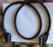 Kabel tv scart-scart euro 100 cm 2x męska wtyczka czarny