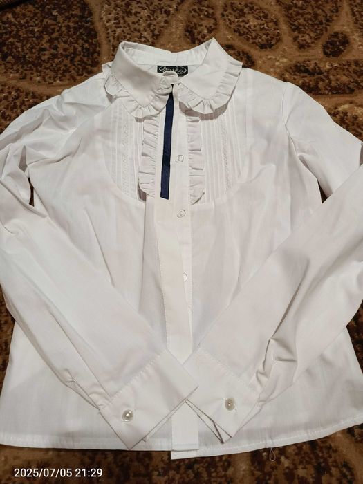 Блузки білі дитячі класичні шкільні шкільна форма