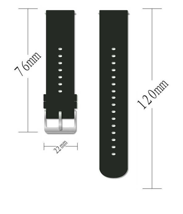 Silikonowy pasek opaska smartwatch 22mm czarny