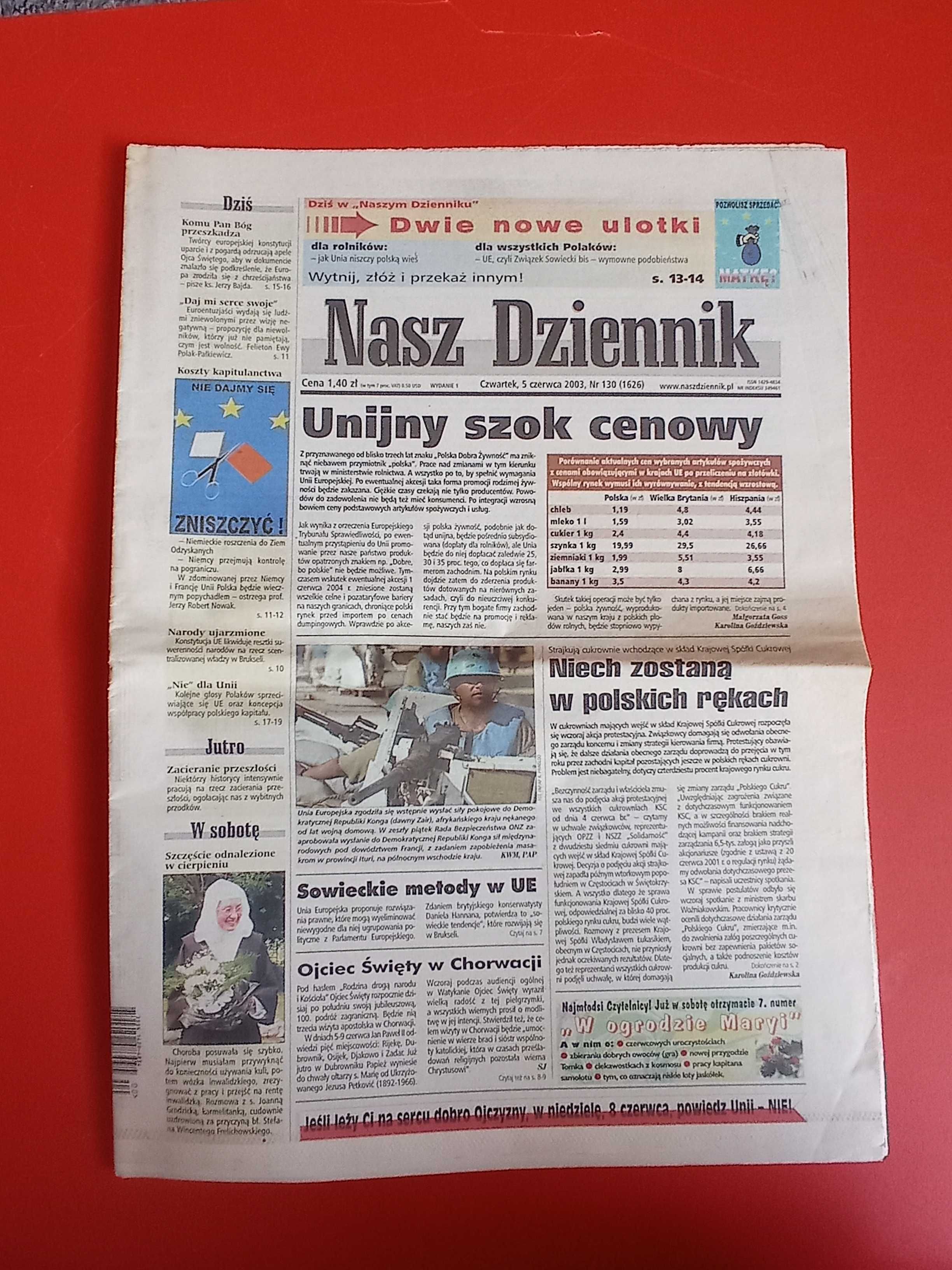 Nasz Dziennik, nr 130/2003, 5 czerwca 2003