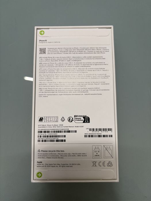 iPhone 16 – 128GB – NOVO, selado + fatura