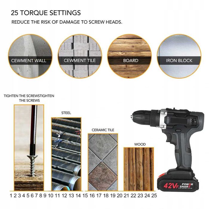 OKAZJA Wiertarko wkrętarka akumulatorowa bezprzewodowa elektryczna