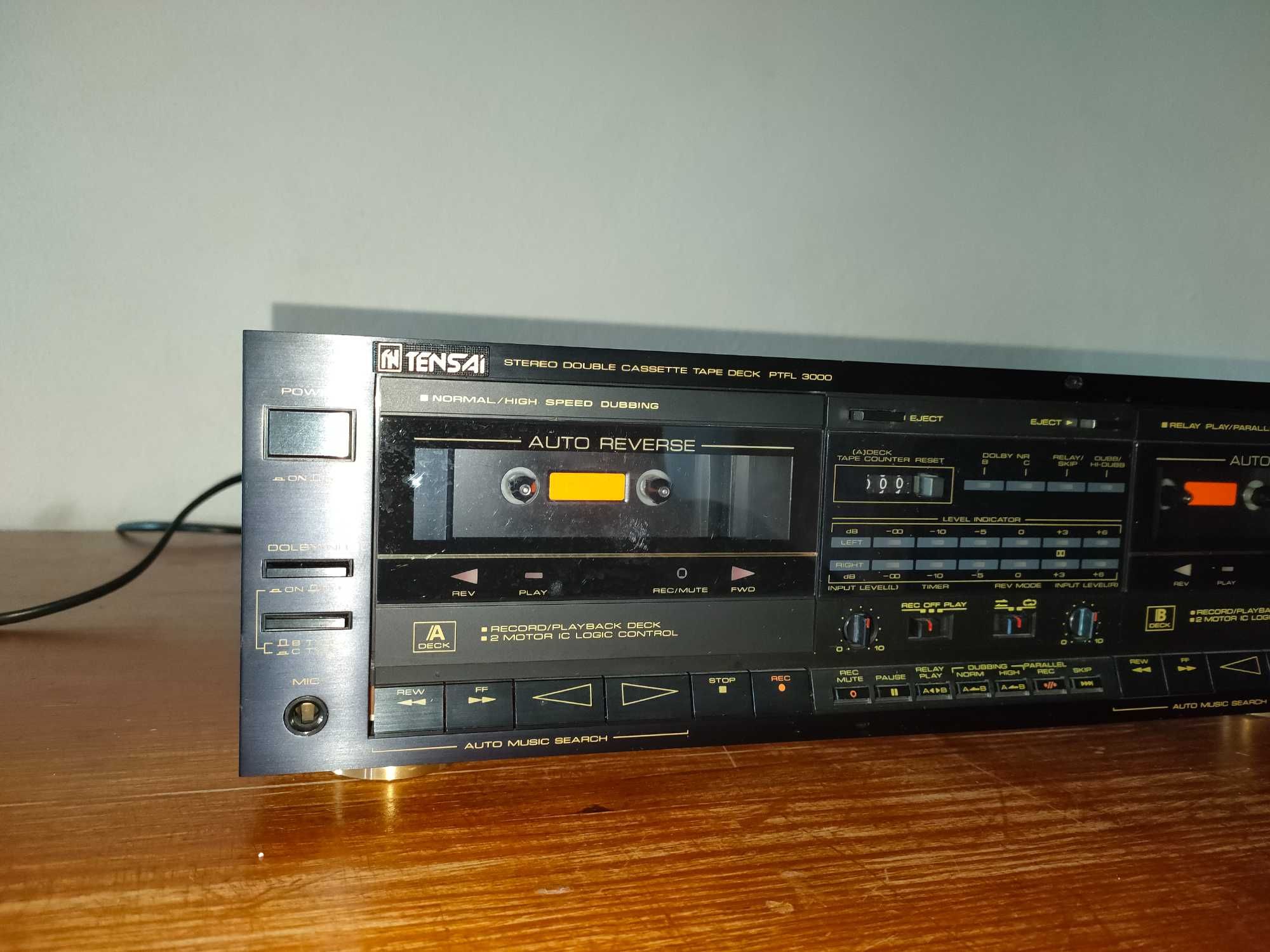 TENSAI Stereo Double Cassete Tape Deck PTFL3000