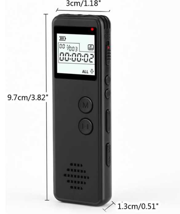 Dyktafon cyfrowy T65 – 8GB pamięci, 10 godzin nagrywania ttst1529