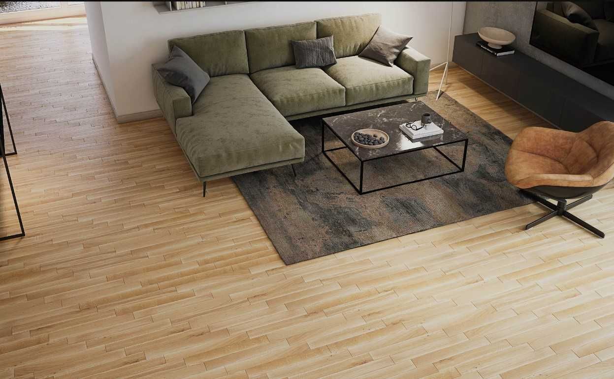 Parkiet 2- warstwowy dębowy Rustical 11x70x350-490 lakierowany