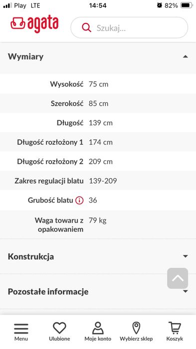 Stół pokojowy NEXT