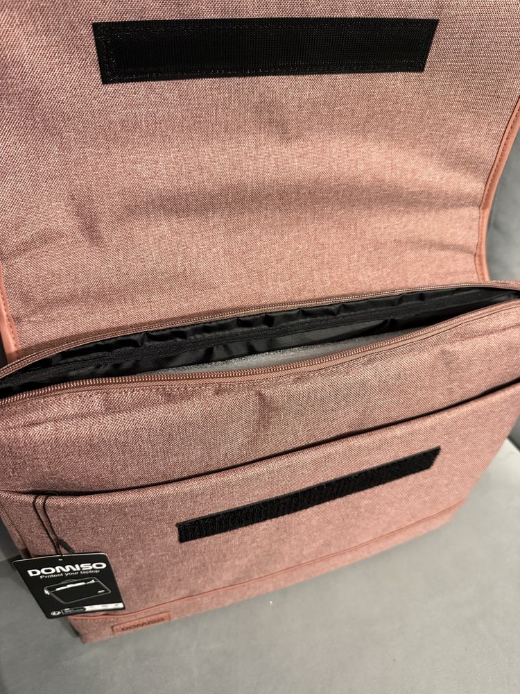 15-15,6” Różowa stylowa i funkcjonalna torba na laptopa
