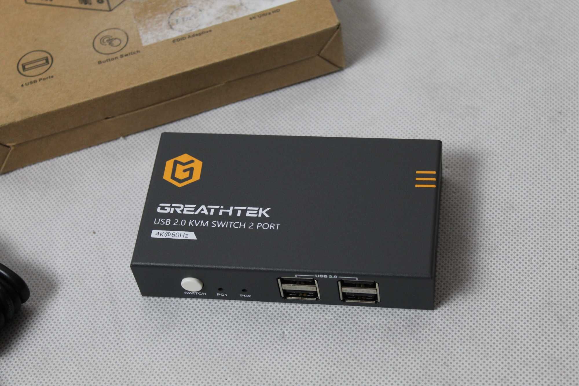 Przełącznik KVM USB 2 porty HDMI Ultra HD 4K SWITCH GREATHTEK