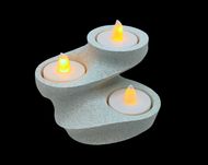 Świecznik 3D na 3 podgrzewacze LED imitacja kamienia nowoczesny design