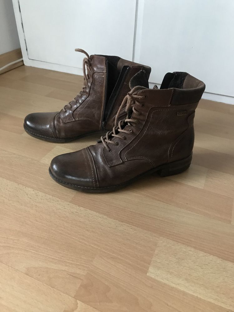 Buty roz. 39, Lasocki, botki skórzane, brązowe