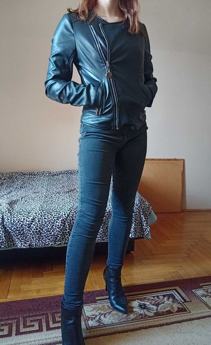 Ramoneska skórzana kurtka krótka CROPP M 38