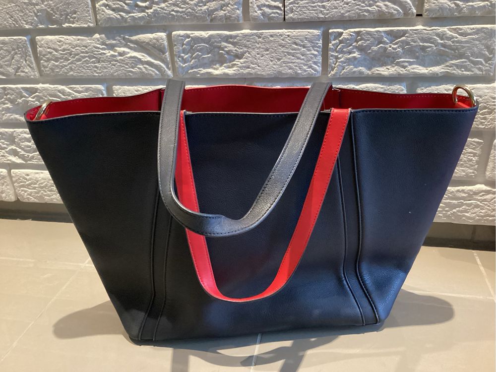 TH Tommy Hilfiger 2w1 granatowa shopperka marine