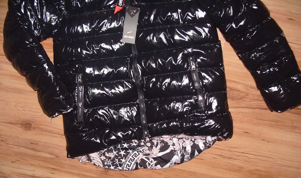 Dwustronna ciepła zimowa kurtka THE WESS_z połyskiem roz. M /L