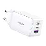 Szybka ładowarka sieciowa GaN Ugreen CD244/65W USB-A / 2x USB-C - biał