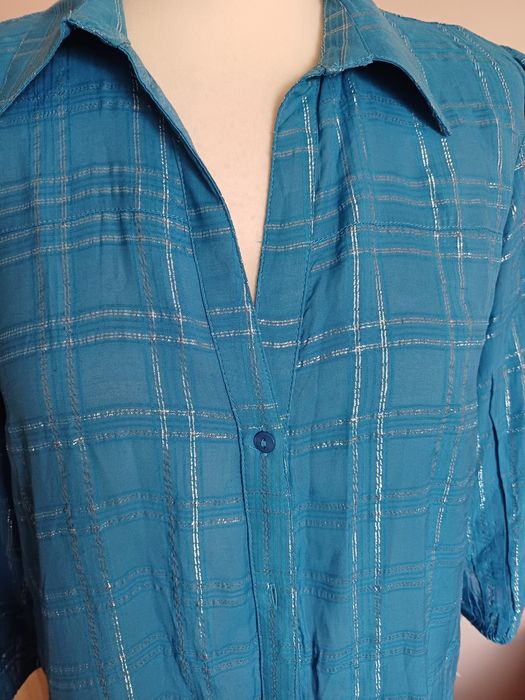 Sukienka bawełniana tetrowa z nitka srebrna XL