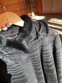 Пальто зимове XL, з хутром норки