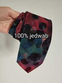 Krawat jedwabny 100% silk kolorowy 10cm Seidenfalter