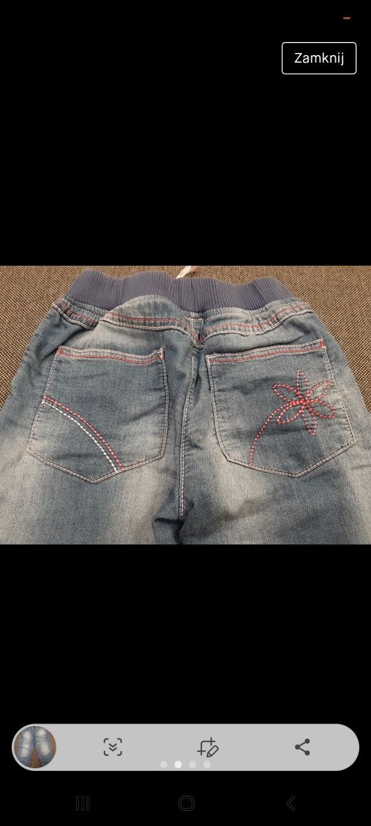 Spodnie jeansowe dziewczęce r.98