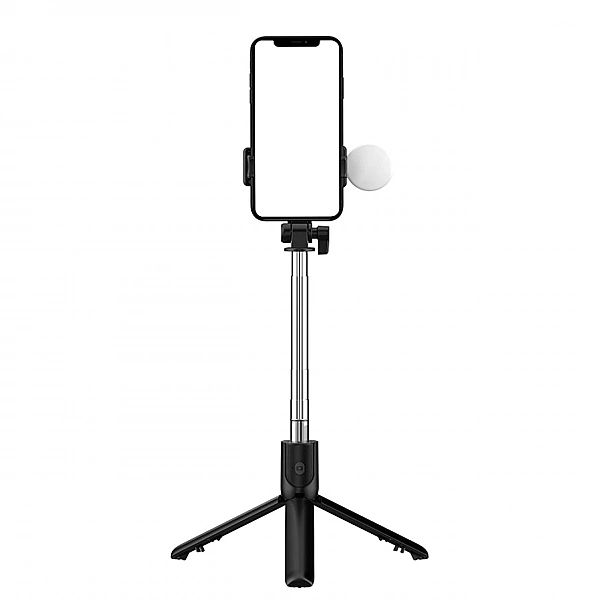 Selfie stick WH1YXS teleskopowy tripod 1m z okrągłą lampą i uchwytem n
