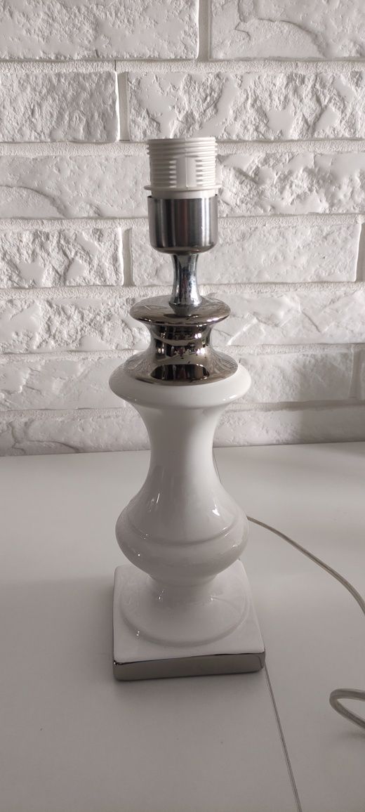Designerska lampa w stylu glamour biała ceramiczna