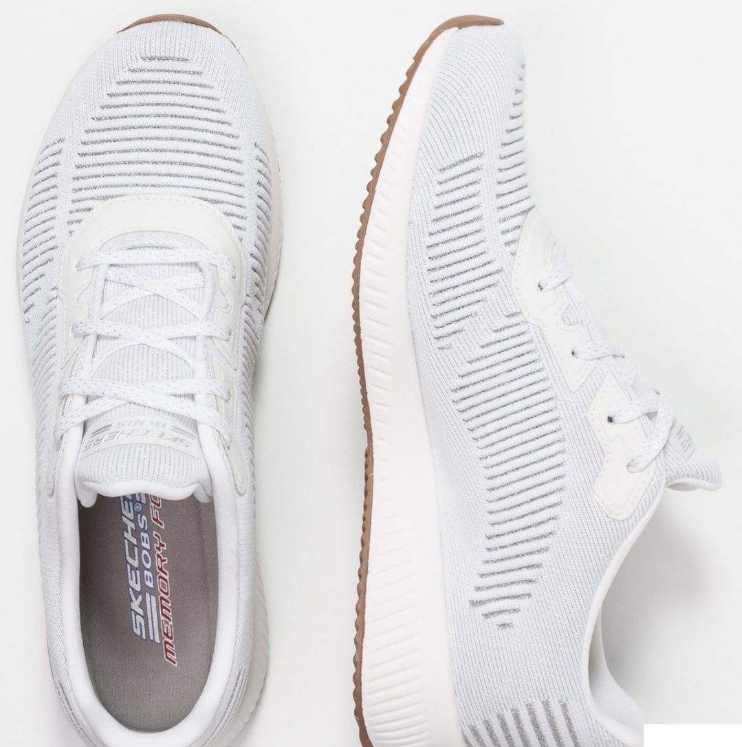 Buty Skechers sport 37 białe srebrne bobs squad nowe sneakersy pudełko